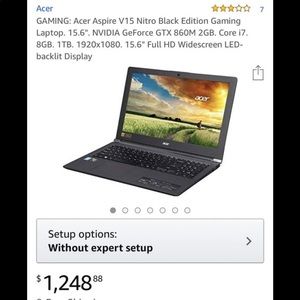 Gaming laptop acer aspire v15 nitro black edition